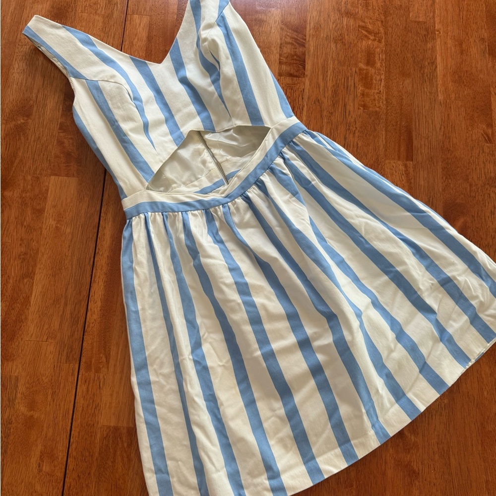 Forever 21 Blue and White Mini Dress w/ cutout